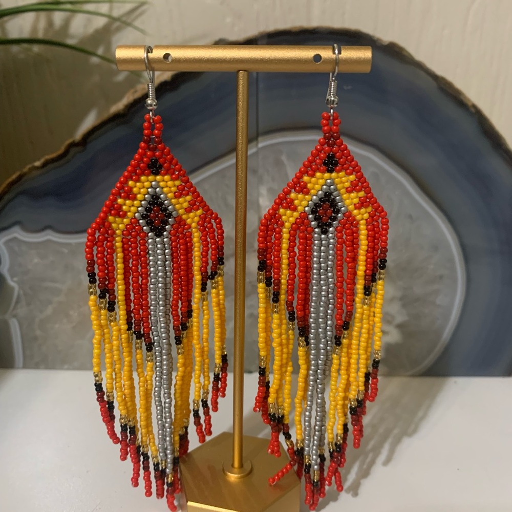 Hand made Native American/ boho style Beaded Earrings